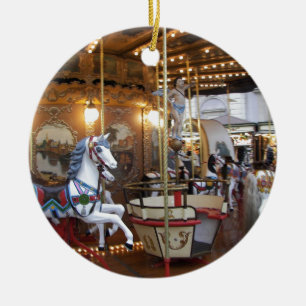 Vintage Fairground Carousel Ceramic Tree Decoration
