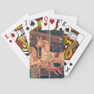 Vintage Fairground Carousel Horses Playing Cards