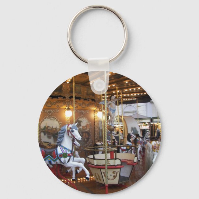 Vintage Fairground Carousel Key Ring (Front)