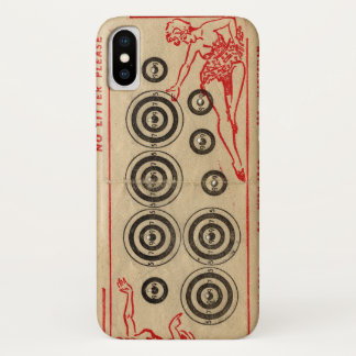 Vintage fairground targets with bullet holes iPhone x case