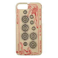 Vintage fairground targets with bullet holes