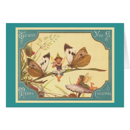 "Vintage Fairies Christmas Card" Card