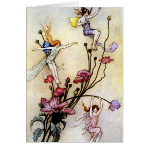 Vintage - Fairies in the Flowers,
