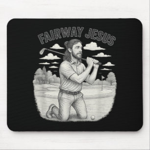 Vintage Fairway Of Jesus Christian Golfer Jesus Sp Mouse Mat