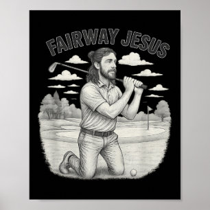 Vintage Fairway Of Jesus Christian Golfer Jesus Sp Poster