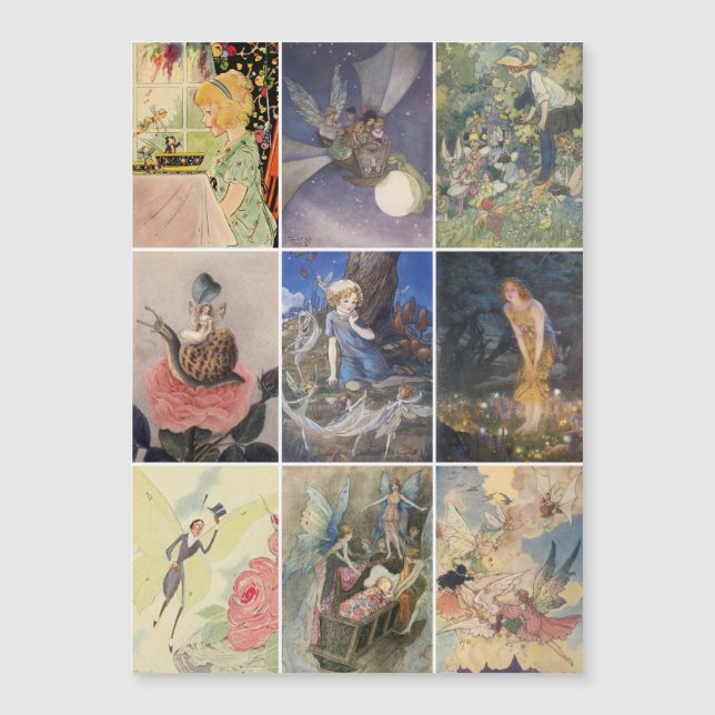 Vintage Fairy Art Illustration Cards (Front)