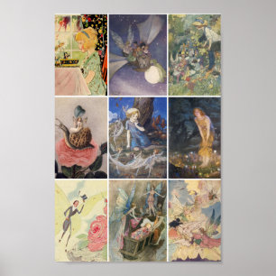 Vintage Fairy Art Illustrations Poster