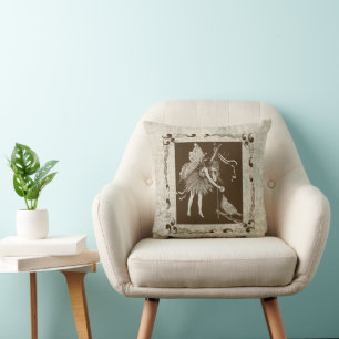 Vintage Fairy & Bird Cushion