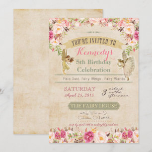 Vintage Fairy Birthday Invitation