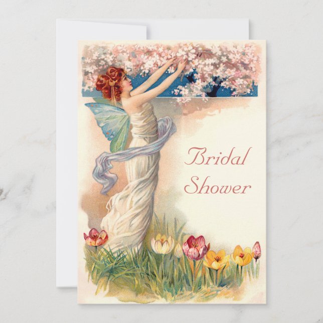 Vintage Fairy Blossom Bridal Shower Invitation (Front)