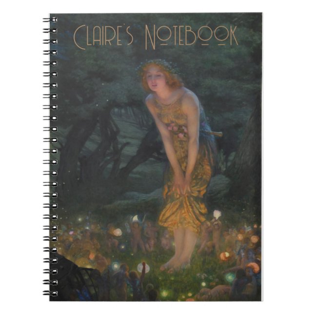 Vintage Fairy Circle, Custom Midsummer Eve Retro  Notebook (Front)
