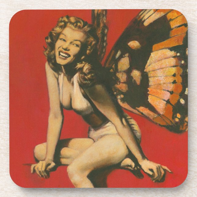 Vintage Fairy Cork Coaster (Front)