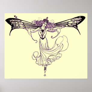 Vintage Fairy Decal Print