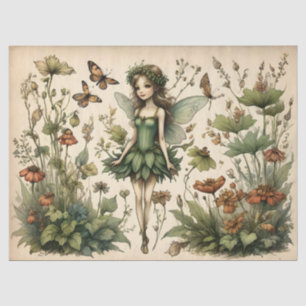 Vintage Fairy Floral Butterfly Design Tissue Paper
