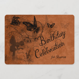 Vintage Fairy Garden Custom Birthday Invite