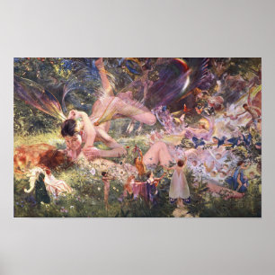 Vintage Fairy Garden Poster – Enchanted Woodland