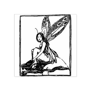 Vintage Fairy Girl Rubber Stamp