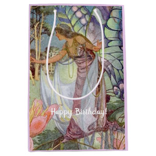 Vintage Fairy  Medium Gift Bag