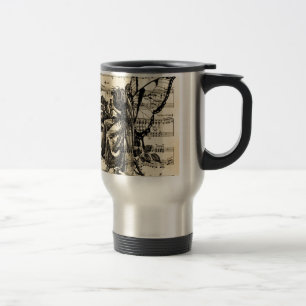 Vintage Fairy & Music Travel Mug