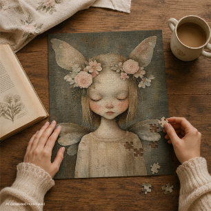 Vintage Fairy Shabby Chic Pastle Floral Jigsaw Puzzle