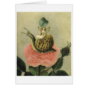 Vintage - Fairy, Snail and Rose,