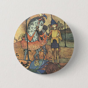 Vintage Fairy Tale, A Brave Knight and Dragon 6 Cm Round Badge