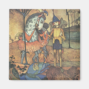 Vintage Fairy Tale, A Brave Knight and Dragon Magnet