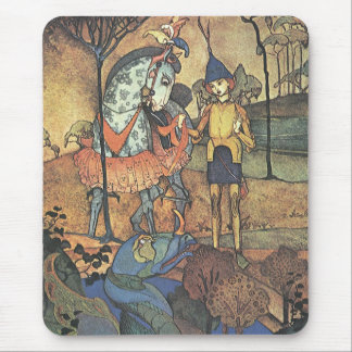 Vintage Fairy Tale, A Brave Knight and Dragon Mouse Mat