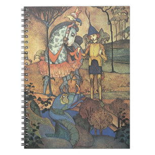 Vintage Fairy Tale, A Brave Knight and Dragon Notebook