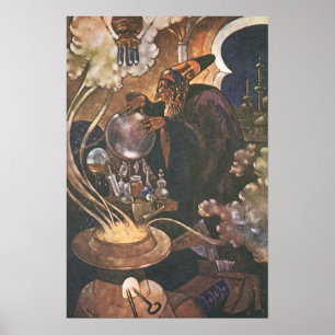Vintage Fairy Tale, Aladdin and the Magic Lamp Poster