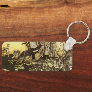 Vintage Fairy Tale, Band of Workmen by Rackham Key Ring