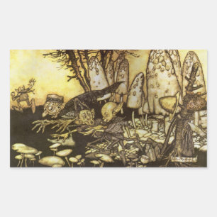 Vintage Fairy Tale, Band of Workmen by Rackham Rectangular Sticker