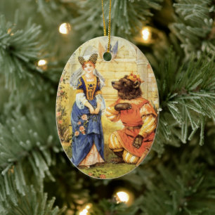 Vintage Fairy Tale, Beauty and the Beast Ceramic Tree Decoration