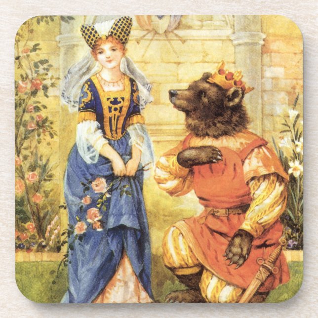 Vintage Fairy Tale, Beauty and the Beast Coaster (Front)