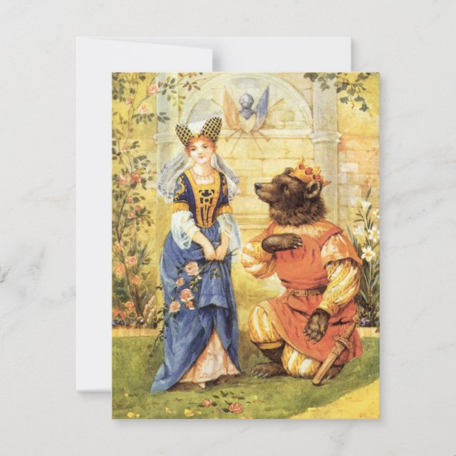 Vintage Fairy Tale Beauty and the Beast Invitation (Front)