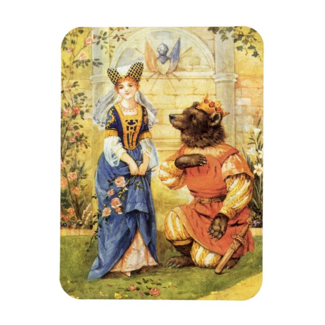 Vintage Fairy Tale, Beauty and the Beast Magnet (Vertical)