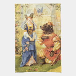 Vintage Fairy Tale, Beauty and the Beast Tea Towel