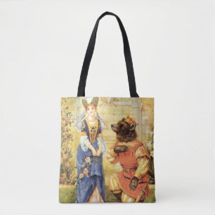 Vintage Fairy Tale, Beauty and the Beast Tote Bag
