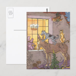 Vintage Fairy Tale, Bremen Town Musicians, Hauman Postcard