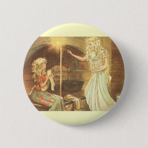 Vintage Fairy Tale, Cinderella and Fairy Godmother 6 Cm Round Badge