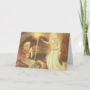 Vintage Fairy Tale, Cinderella and Fairy Godmother Card