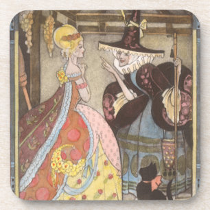 Vintage Fairy Tale, Cinderella and Fairy Godmother Coaster