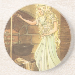 Vintage Fairy Tale, Cinderella and Fairy Godmother Coaster