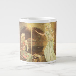 Vintage Fairy Tale, Cinderella and Fairy Godmother Large Coffee Mug