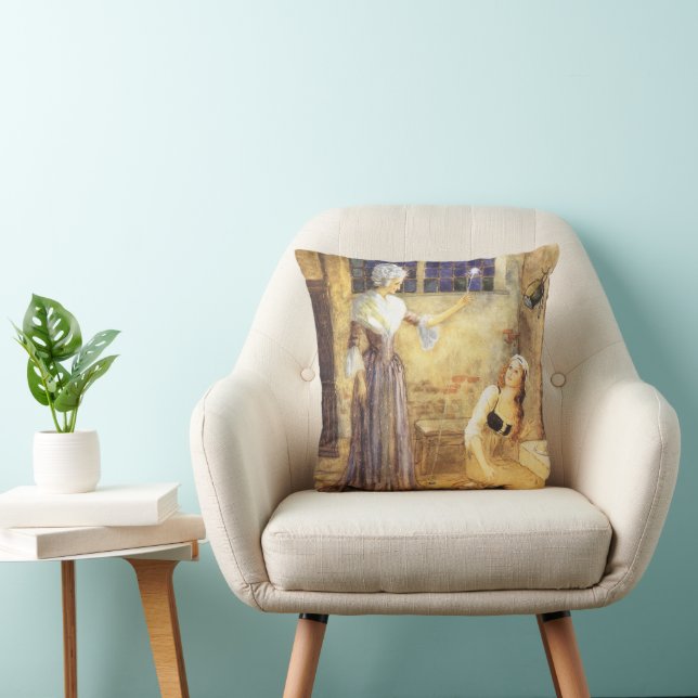 Vintage Fairy Tale Cinderella with Fairy Godmother Cushion (Chair)