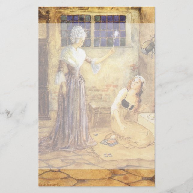 Vintage Fairy Tale Cinderella with Fairy Godmother Stationery (Front)