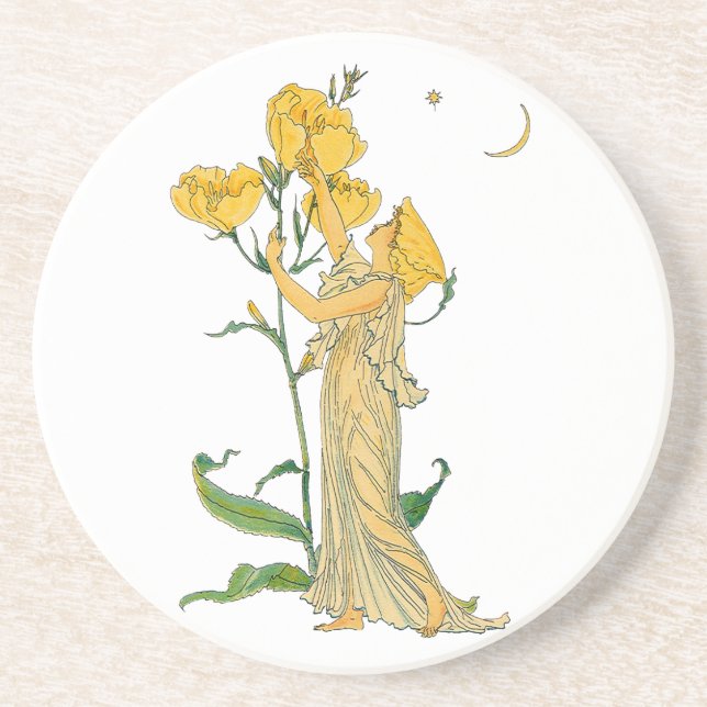 Vintage Fairy Tale, Evening Primrose, Walter Crane Coaster (Front)