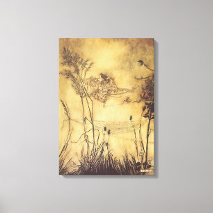 Vintage Fairy Tale, Fairy's Tightrope by Rackham Canvas Print