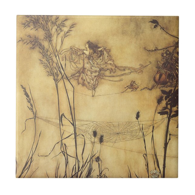 Vintage Fairy Tale, Fairy's Tightrope by Rackham Tile (Front)
