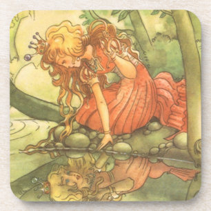 Vintage Fairy Tale, Frog Prince Princess by Pond Coaster